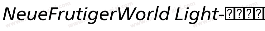NeueFrutigerWorld Light字体转换